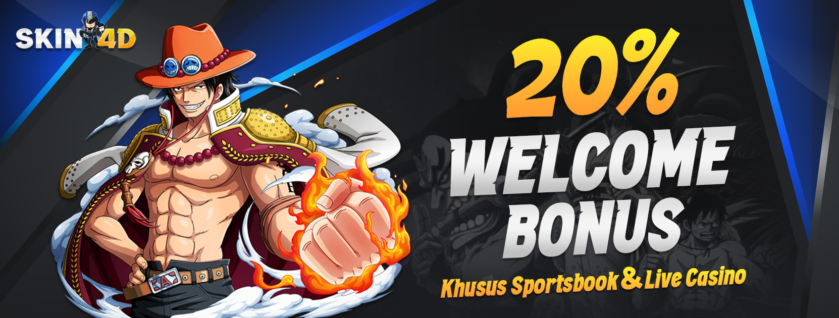 WELCOME BONUS SPORTSBOOK & CASINO 20%